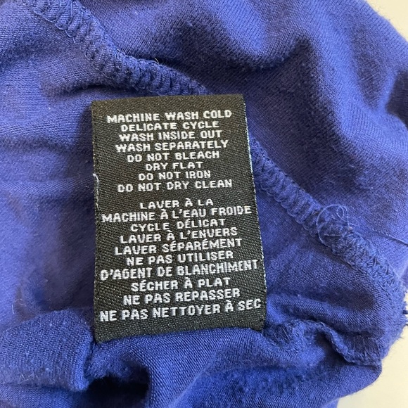 Nicole Miller royal blue lace trimmed short sleeve blouse top women's size Small - Picture 8 of 10